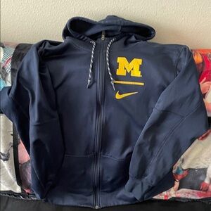 Nike Dark Blue Hoodie with Yellow Michigan Logo